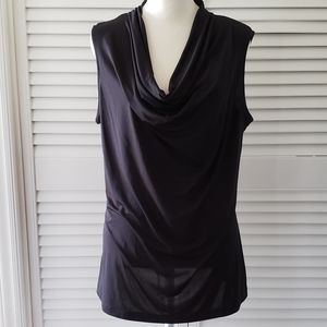 Sleeveless black blouse